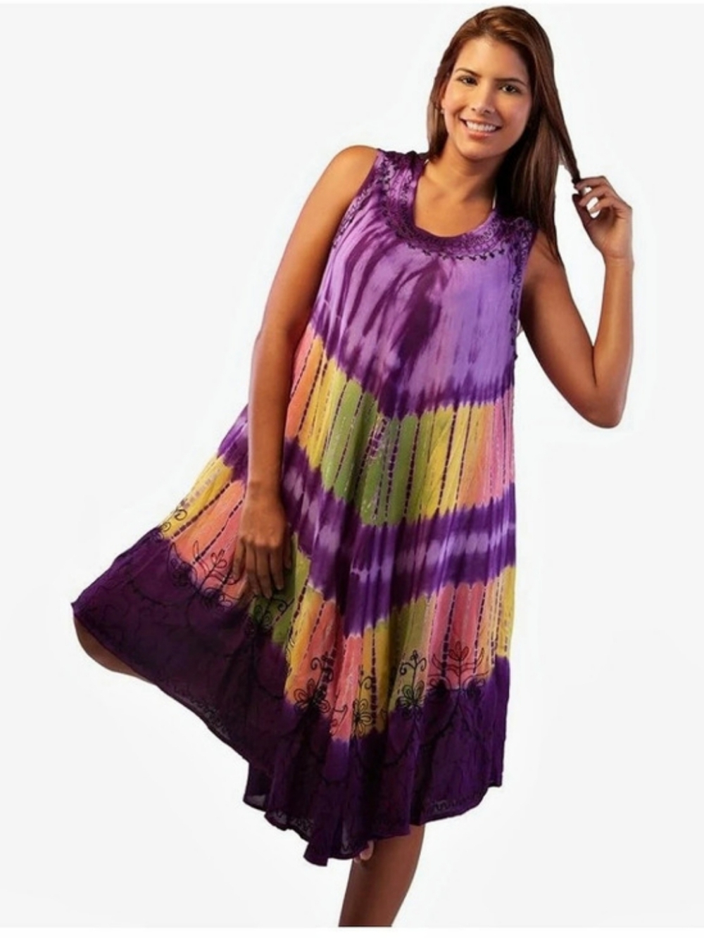 InGear Purple Tie Dye Bohemian Umbrella Dress - OSFM NWOT